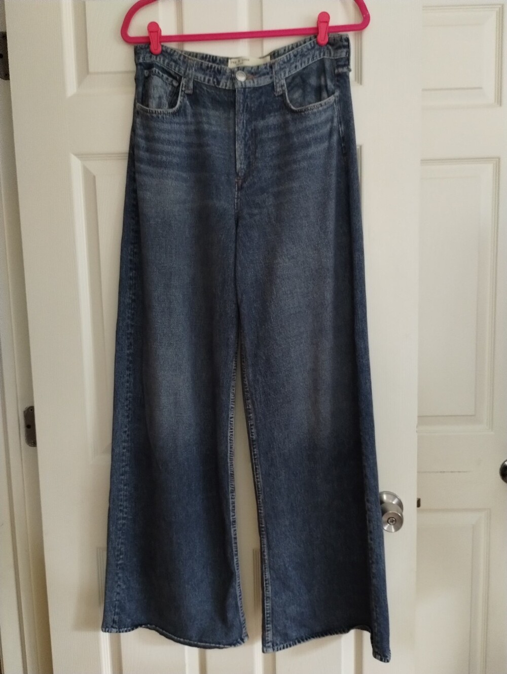 rag & bone Miramar Sofie Cotton Terry Wide-Leg Jeans 29 - Picture 6 of 10